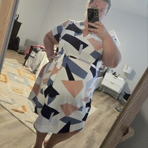 🌟 SHEIN Multicolor Abstract Midi Dress